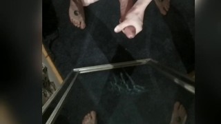 Big dick twink drops off a massive load