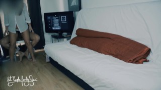 Fantasy: Cuckold wife shared. Tied bf tricked. He came in me. MMF threesome