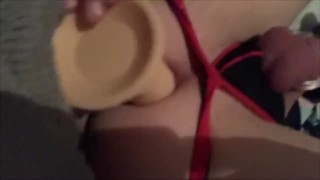 Chastity Pup Dildos Ass And Cums 
