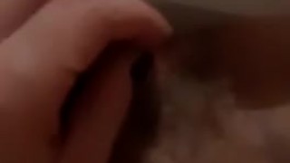 Playing with my hairy wet pussy taking a bath. I was so extremely wet...