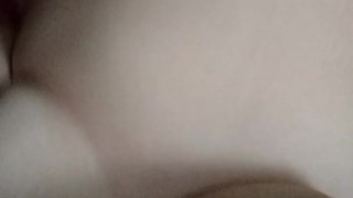 Cute chubby mom playing with big boobs and her clit