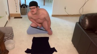Jerking & Cumming On A Black Shirt