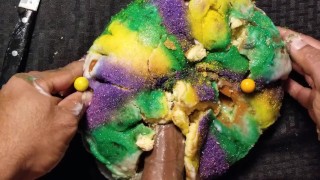 Cock Chef Mardi Gras King Cake