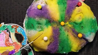 Cock Chef Mardi Gras King Cake
