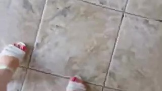 tici_feet @tici_feet tici feet walking with white shoes and red nails