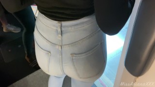 BIG ASS ALMOST CAUGHT FUCKING AT THE MALL - RISKY PUBLIC SEX