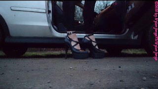 Geile Heels im Auto anziehen 1 ** Outdoor 2020 **