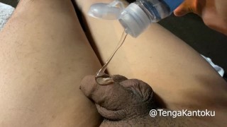 パイパン包茎男子のローションぬるぬるオナニー!