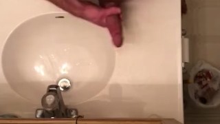 Twink Boy cumming on sink