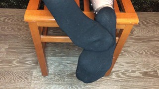 kelly_feet my new beautiful black socks foot & socks fetish pov