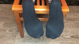 kelly_feet my new beautiful black socks foot & socks fetish pov