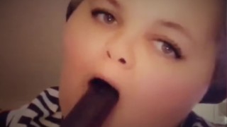 BBW Teasing a Purple DILDO