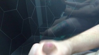 BATHROOM JERKING WITH THICK CUM LOAD