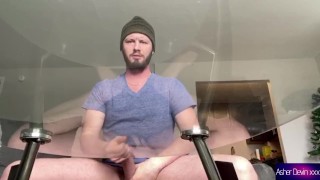 Asher Devin Beats Huge Dick On Hotel Glass Table For You