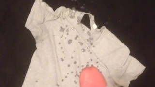HUGE Cum-Blasting Release On Old T-Shirt