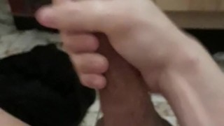 Quietly masturbating in bathroom, huge load~