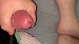 Fat old man jerking off and cuming.