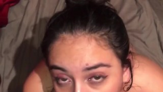 Mexican Cumslut wife sucks Dick To Good