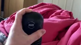 Using a Flashlight to wank off and cumed inside 