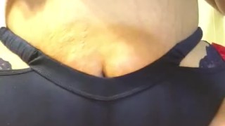 BBW plays with huge tits and pierced nipples 