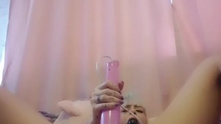 Gagged and magic wand fuck .tiny tit chav blue hair 