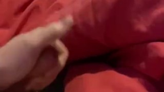 Wake up really early was so horny started to wank off with big cumshot 