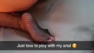 Anal slut fuckes her anal on snapchat