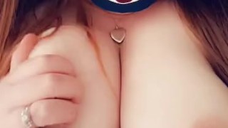 Chubby Milf Playing with her Big Tits on 