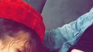 Hipster freshman sucking cock