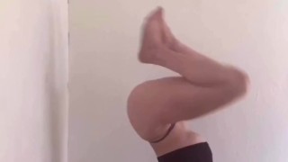 Strip tease photo shoot and yoga practice!