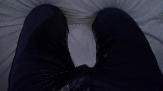 Piss Skinny Jeans on the Bed