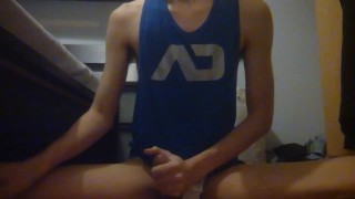 SLUTTY TWINK RIDING 9 INCH DILDO, GAPING HOLE