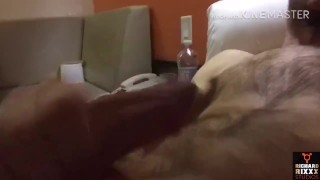 Hot bi guy strokes big dick with hot cumshot