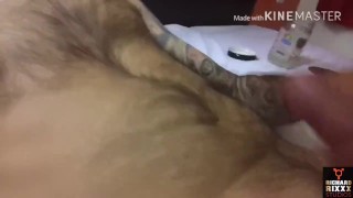 Hot bi guy strokes big dick with hot cumshot