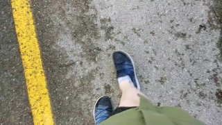 Girl Wets Her Panties out on the Town