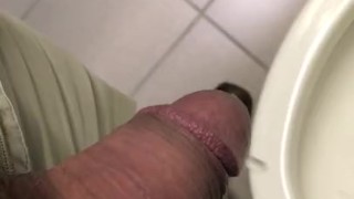 Taking a Big Piss and Jerking My Thick Cock 