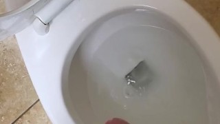 Playing with my Latin dick in hospital bathroom.