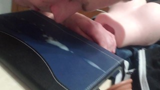 Cumming on my tablet then licking it all up