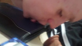 Cumming on my tablet then licking it all up