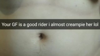 Your cheating girlfriend milking my fat cock with bare pussy