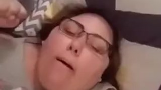 SSBBW playing with her big boobs and moaning