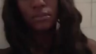 Ebony in bubble bath 