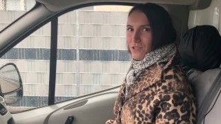 a truck driver fucked a amazing brunette in the woods