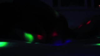 Romantic couple almost break bed and camera in sex party