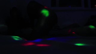 Romantic couple almost break bed and camera in sex party