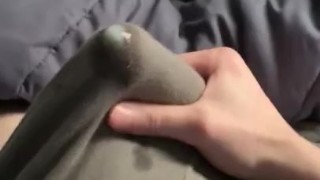 Quick cum in gray underwear 