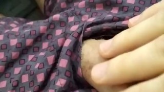Handjob, solo masturbating playing with cock 