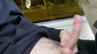 Jerking off on a public bus in Barcelona 