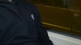 Jerking off on a public bus in Barcelona 