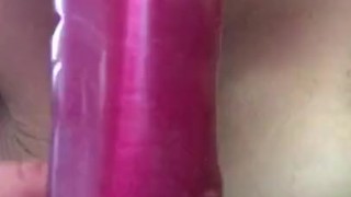 Big tit mom pounds pussy with favorite dildo!
